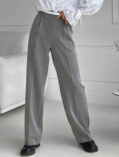 Damen elegante Pluderhose mit hohem Bund und ruhig fließendem Schnitt Stalluxe