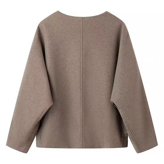 Damen modische Übergangsjacke mit schickem V-Ausschnitt und praktischen Taschen Stalluxe