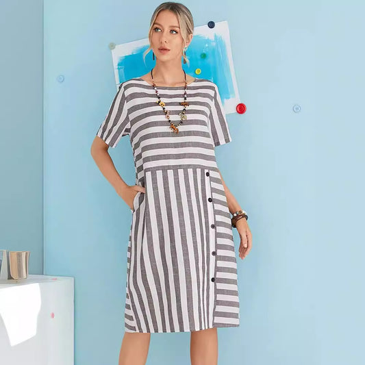 Damen Casual Kleid im lässigen Streifenlook Stalluxe
