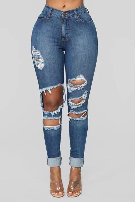 Damen Skinny-Jeans mit Riss-Design Stalluxe