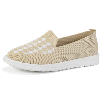 Damen bequeme Slip-On Sneakers im modernen Hahnentrittmuster Stalluxe