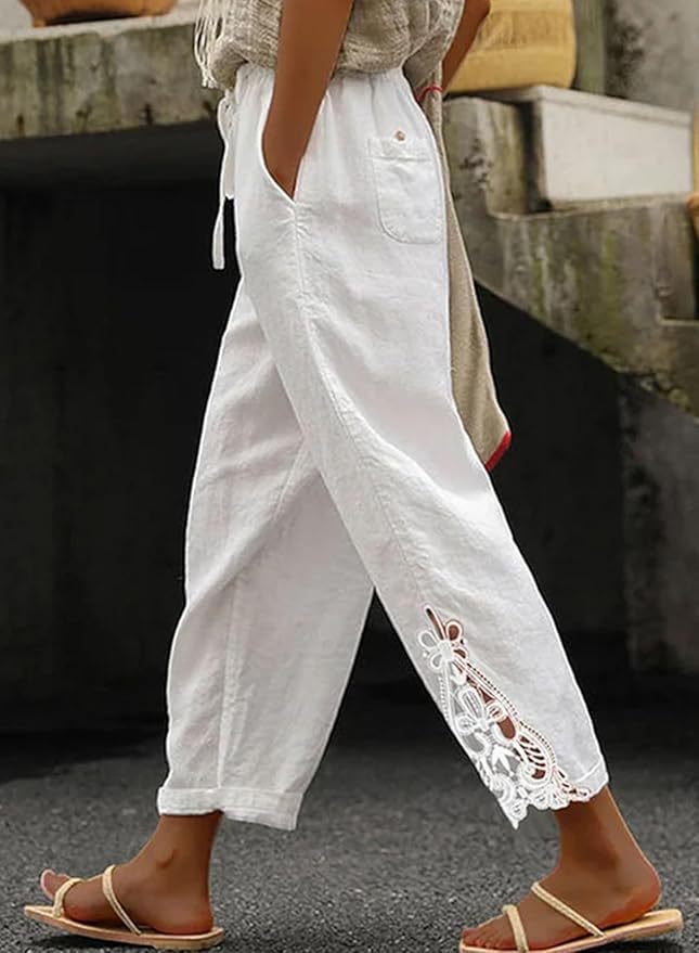 Damen Freizeithose mit aufwendigen Stickereien Stalluxe