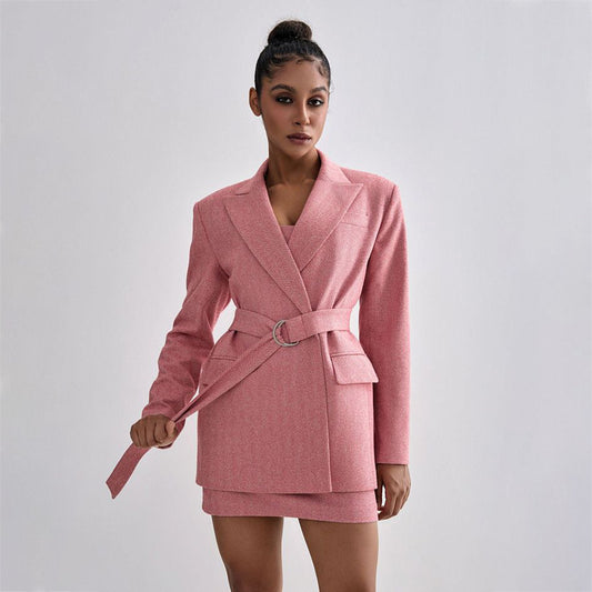 Damen Blazer-Kleid Set mit figurbetontem Oberteil und elegantem Schnitt Stalluxe