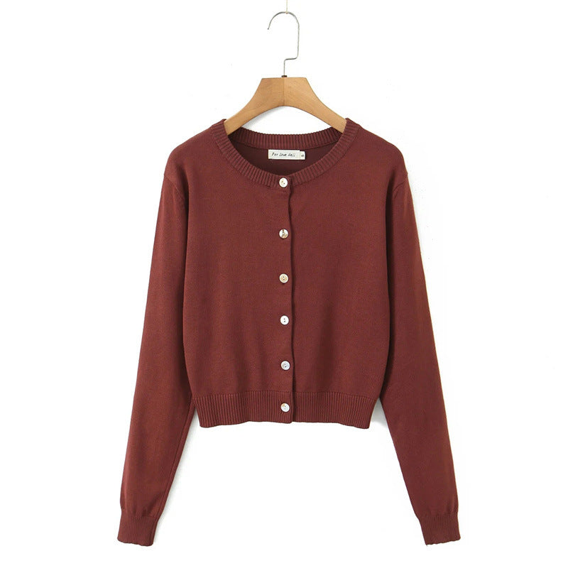 Damen langlebige Strickjacke mit Knopfverschluss und Rundhalsausschnitt Stalluxe