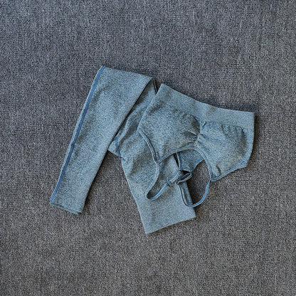 Damen Sportliches Crop Top- und Leggings-Set mit atmungsaktivem Material Stalluxe