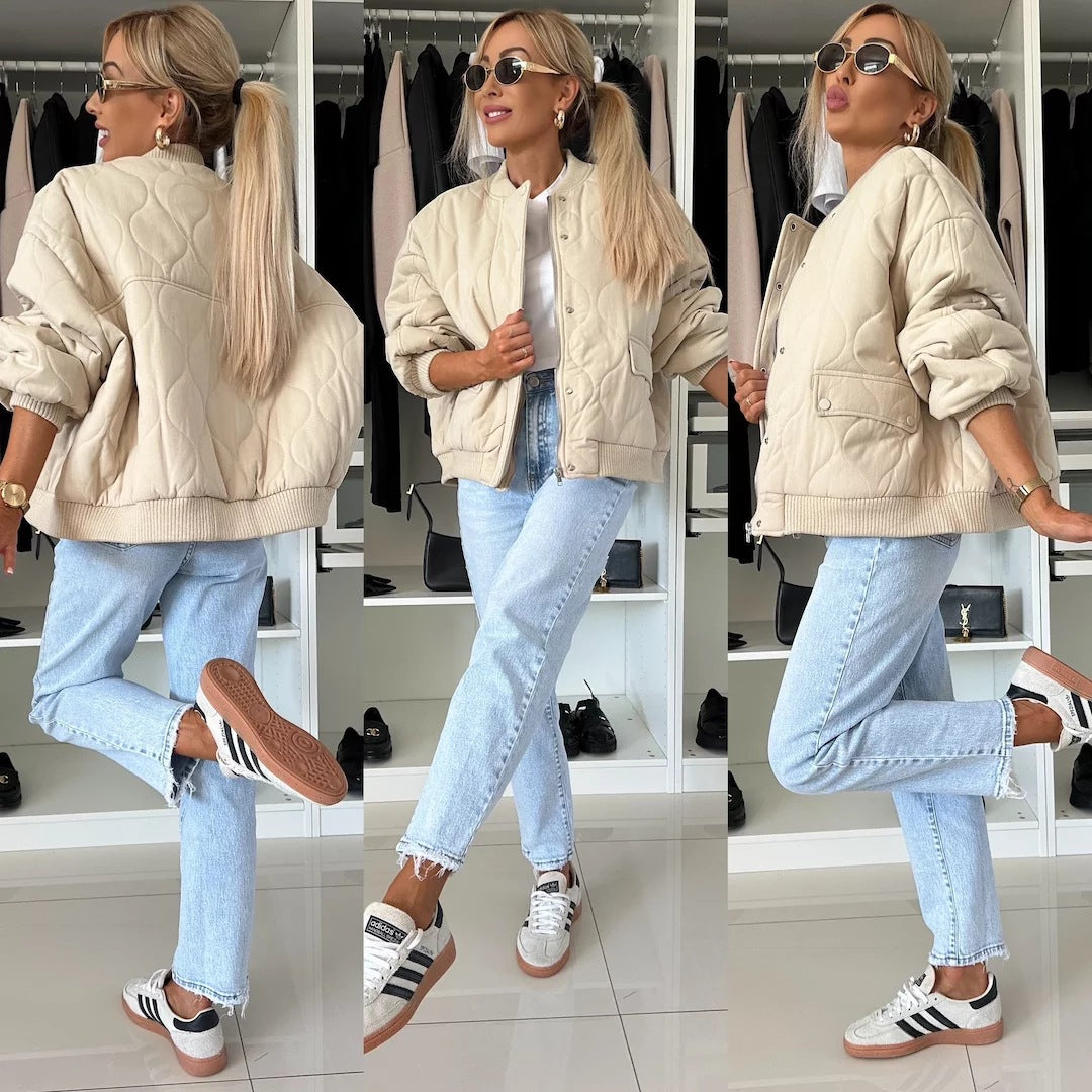 Damen oversized Steppjacke Stalluxe