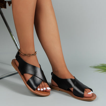Damen Riemchen-Sandalen mit einem modernem Querdesign Stalluxe