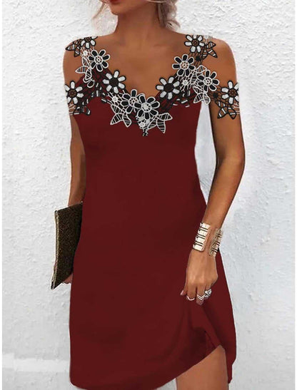 Damen Elegantes Kleid mit Spitzenbesatz Stalluxe