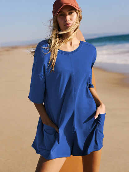 Damen sportliches Tunika-Kleid mit praktischen Taschen Stalluxe