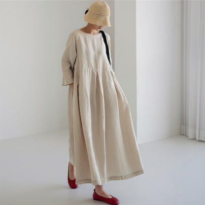 Damen lässiges Sommerkleid im A-Linien Schnitt mit 3/4 Ärmeln Stalluxe