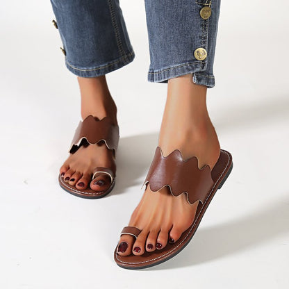 Damen Riemensandalen mit wellenförmigem Design und anatomischer Fußbettgestaltung Stalluxe