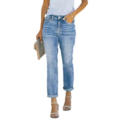 Damen Hoch geschnittene Jeans mit figurbetonter Passform Stalluxe