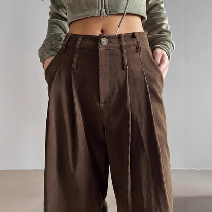 Damen weite High-Waist-Hosen Stalluxe
