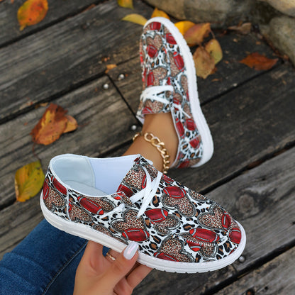 Damen Modische Slip-On Sneakers mit Baseball-Motiv Stalluxe