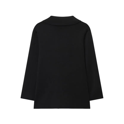 Damen modische Doppelknopf-Jacke mit elegantem Schnitt und breitem Revers Stalluxe