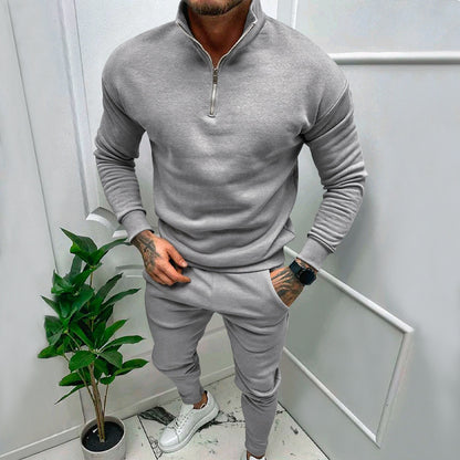 Herren sportlicher Fleece-Pullover mit kurzem Reißverschluss und modischem Schnitt Stalluxe