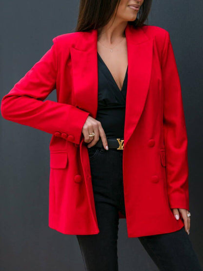 Damen Eleganter Oversized-Blazer mit doppelter Knopfleiste und schlichten Details Stalluxe