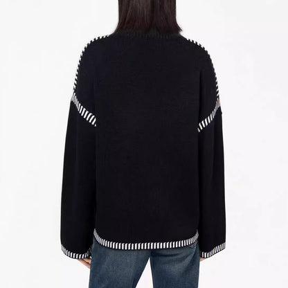 Damen lässiger Pullover mit Streifenakzenten Stalluxe