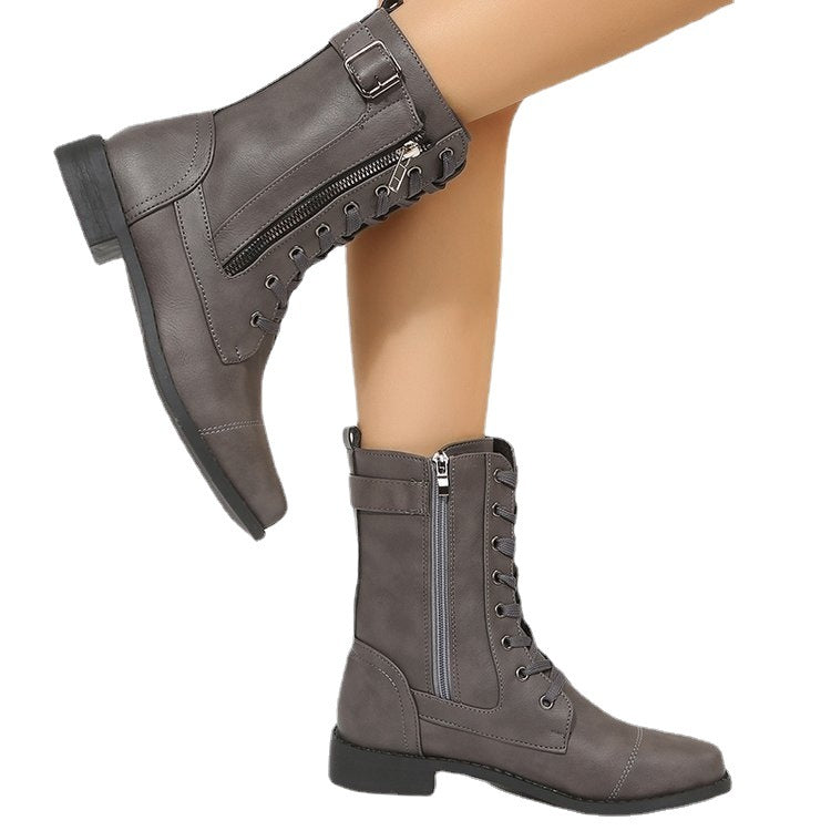 Damen Schnürstiefel mit praktischem Reißverschluss und modischem Design Stalluxe