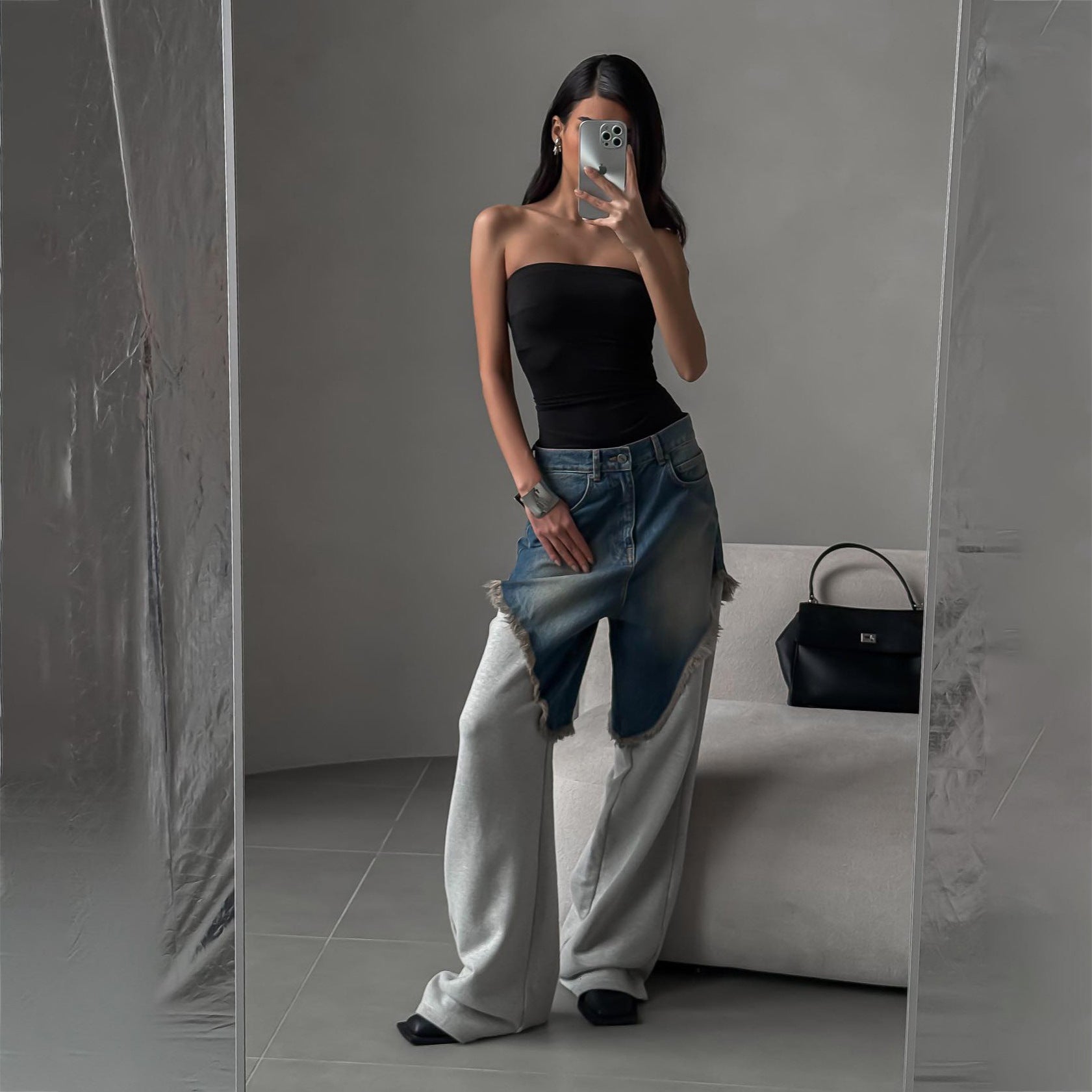 Damen Oversized Jeans mit einzigartigen Fransen-Details und modernem Schnitt Stalluxe