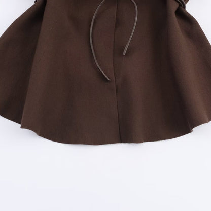 Damen Wickeljacke mit Taillengürtel und weiten Ärmeln Stalluxe