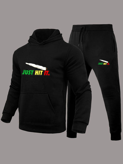 Damen Hoodie und Jogginghose Set mit auffälligem Motiv Stalluxe