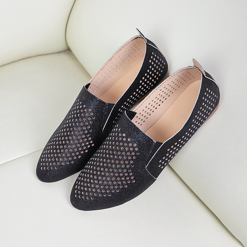 Damen elegante Slipper mit glitzerndem Obermaterial und atmungsaktiven Perforationen Stalluxe
