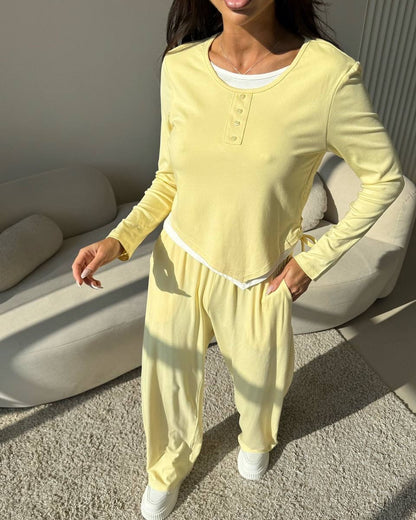 Damen lässiger Pyjama-Anzug aus atmungsaktivem Material Stalluxe