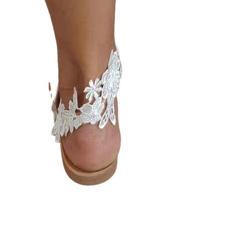 Damen Blumendekorierte Riemensandalen mit ergonomischer Sohle Stalluxe
