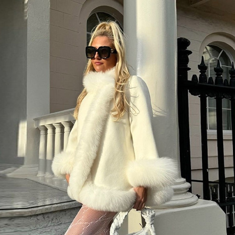 Damen Elegante Jacke mit luxuriöser Kunstpelzverzierung Stalluxe