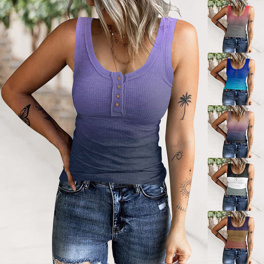 Damen Sportliches Tanktop mit modernem Knopfdetail Stalluxe