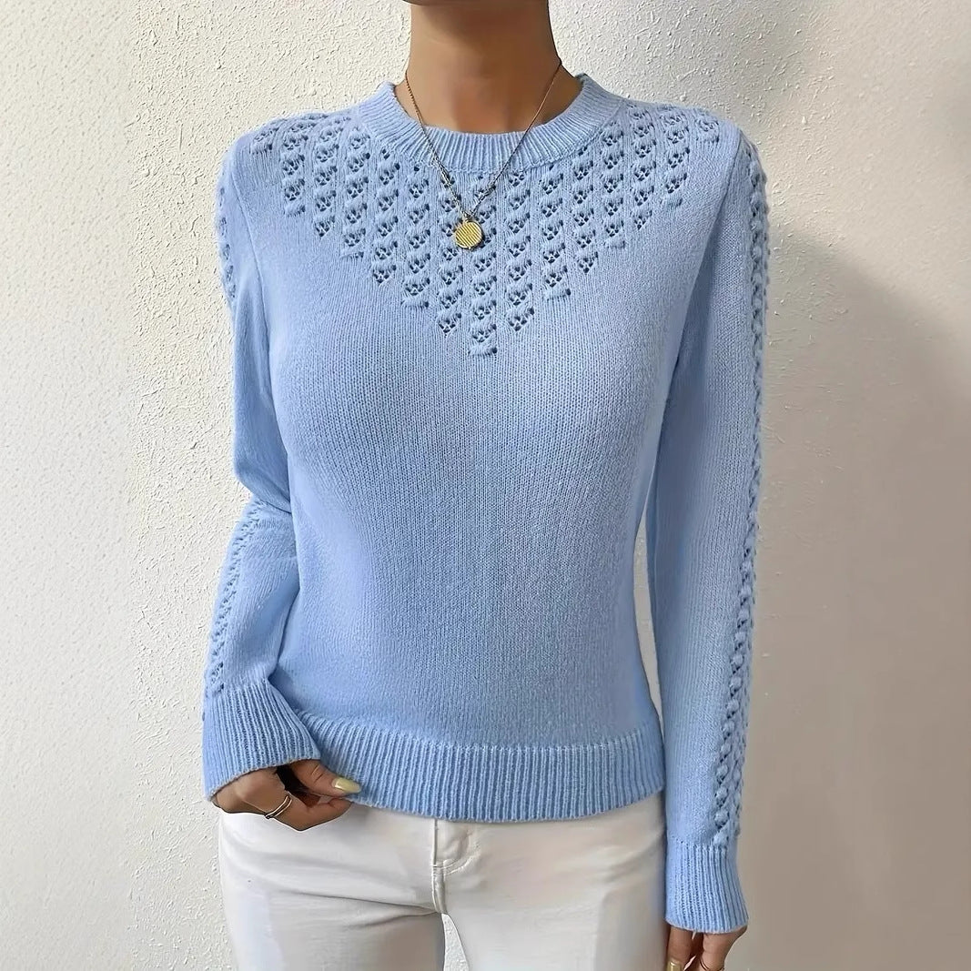 Damen Strickpullover mit filigranem Lochmuster Stalluxe