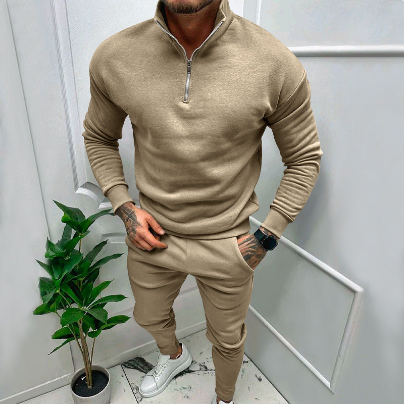 Herren sportlicher Fleece-Pullover mit kurzem Reißverschluss und modischem Schnitt Stalluxe