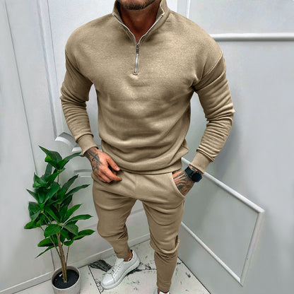 Herren sportlicher Fleece-Pullover mit kurzem Reißverschluss und modischem Schnitt Stalluxe