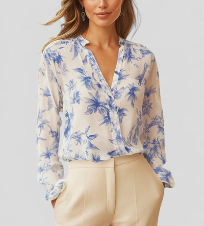 Damen Elegante und leichte Bluse mit floralem Design Stalluxe
