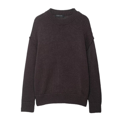 Damen bequemer Strickpullover mit Rundhalsausschnitt und lässigem Schnitt Stalluxe