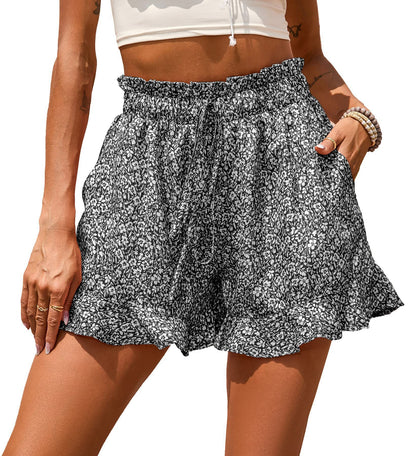 Damen florale Shorts mit elastischem Bund und lässigem Design Stalluxe