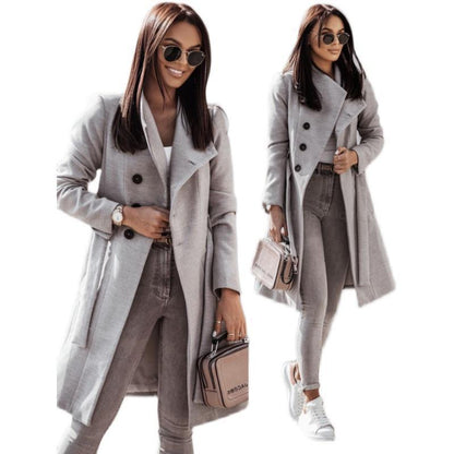 Damen Elegante und vielseitige Wollmanteljacke mit modischen Details Stalluxe