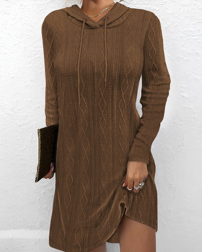 Women's Hooded Knit Sweater Dress Stalluxe