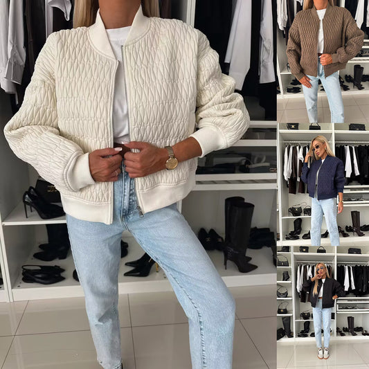 Damen Stepp-Bomberjacke mit elastischen Bündchen und modernem Reißverschluss Stalluxe