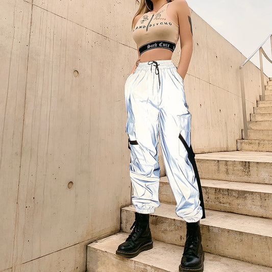 Damen Cargo-Hose mit utilitaristischen Taschen und verstellbarem Bund Stalluxe