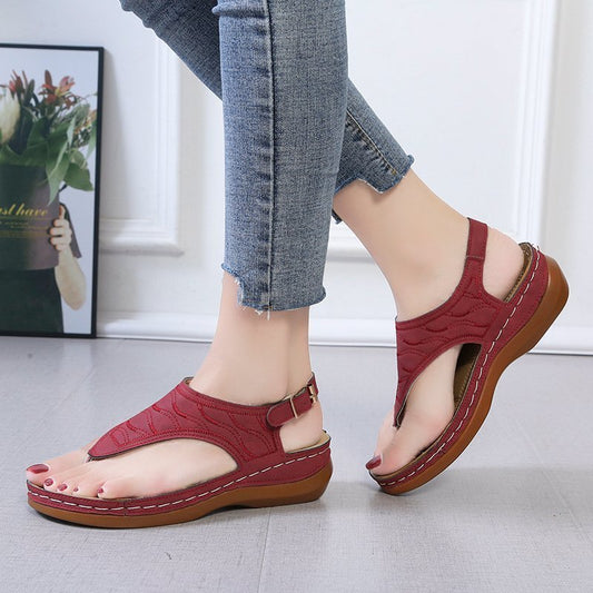 Damen Komfortable Zehentrenner-Sandalen mit ergonomischem Fußbett Stalluxe