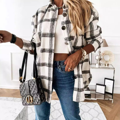 Damen Karierte Überwurf-Jacke Stalluxe