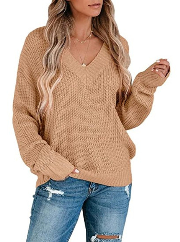 Damen Feinstrickpullover mit V-Ausschnitt und lässigem Schnitt Stalluxe