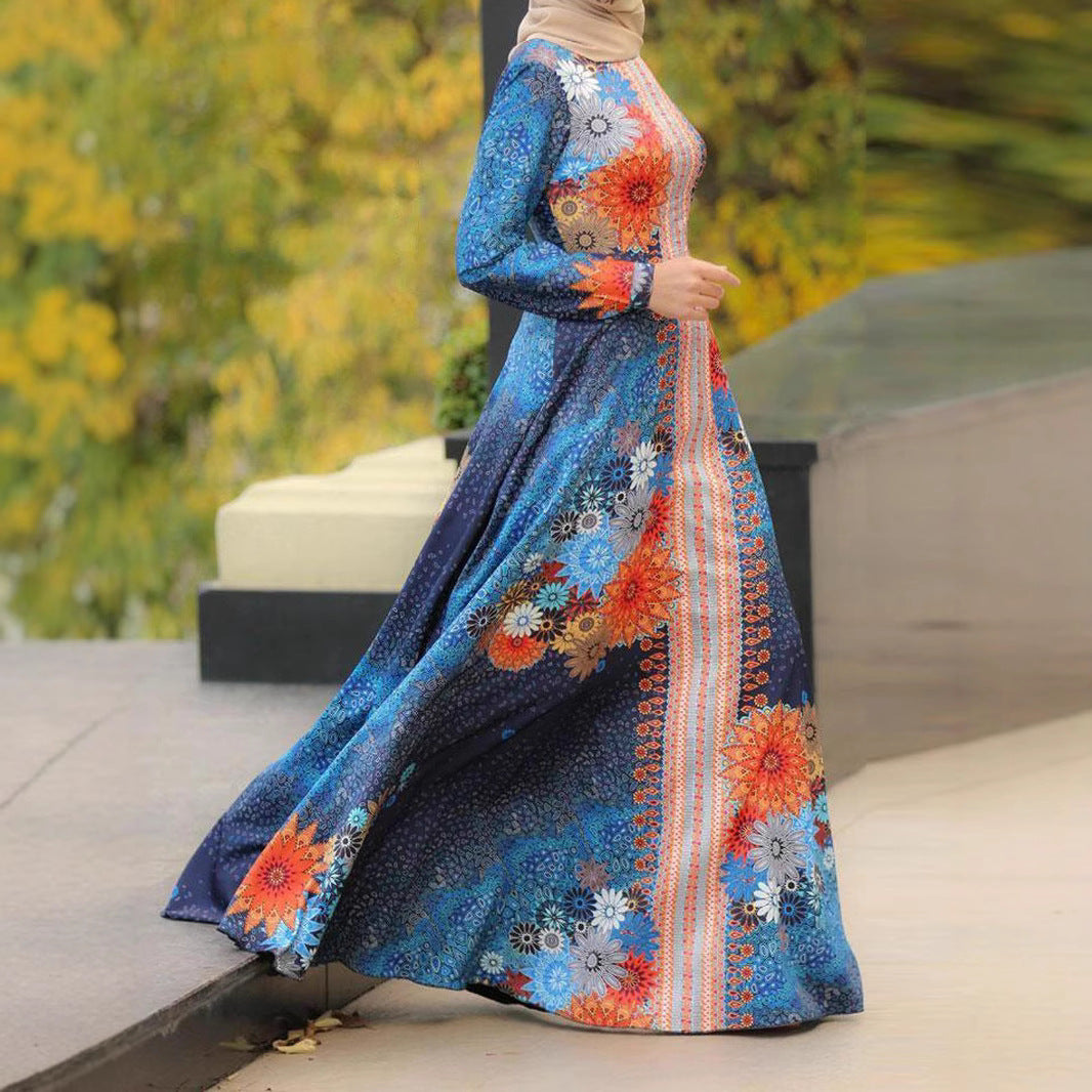 Damen Maxikleid mit floralen Akzenten und elegantem, fließendem Schnitt Stalluxe