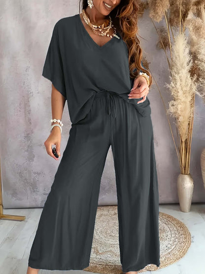Damen lässiger Jumpsuit mit weitem Schnitt und elastischem Bund Stalluxe