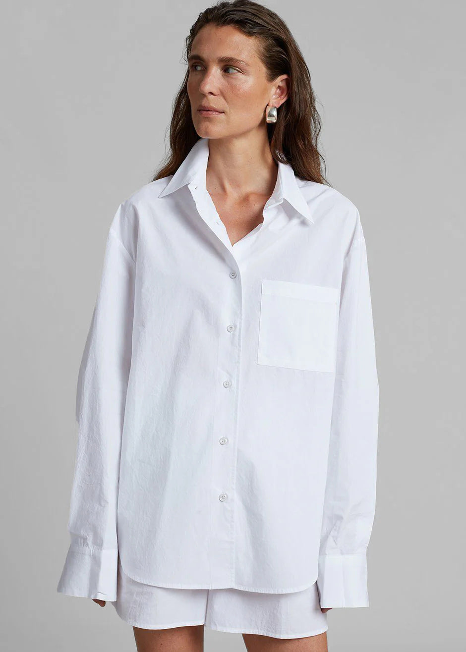 Damen oversized Hemdbluse aus hochwertiger Baumwolle Stalluxe