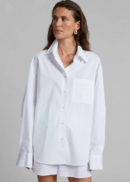 Damen oversized Hemdbluse aus hochwertiger Baumwolle Stalluxe