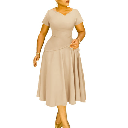 Damen Elegantes Maxikleid mit tailliertem Oberteil und fließendem Rock Stalluxe