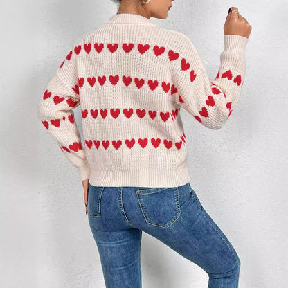 Damen Strickpulli mit Herzmuster Stalluxe